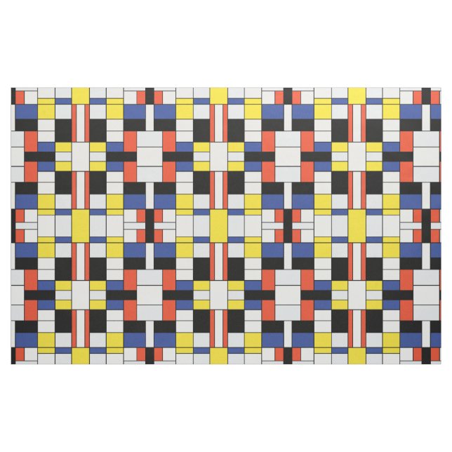 Tecido Composição A de Piet Mondrian - Arte Moderna Abstr (Fat Quarter)