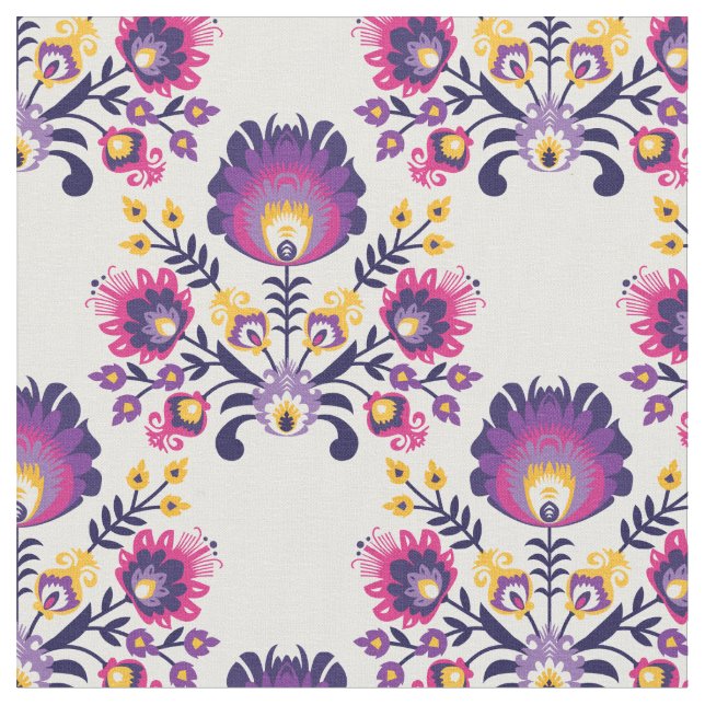 Tecido Composição do folclore roxo 2 (Detalhe)