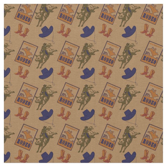Tecido Condado de Rodeo Cowboy Oeste  (Detalhe)