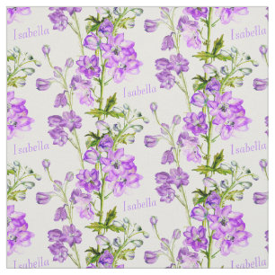 Tecido conhecido branco roxo da arte botânica do