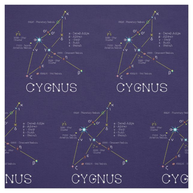 Tecido Constelação De Estrelas Cygnus Ou Swan (Modelo)