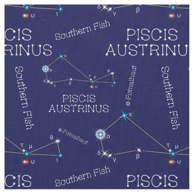 Tecido Constelação do hemisfério sul Piscis Austrinus (Detalhe)