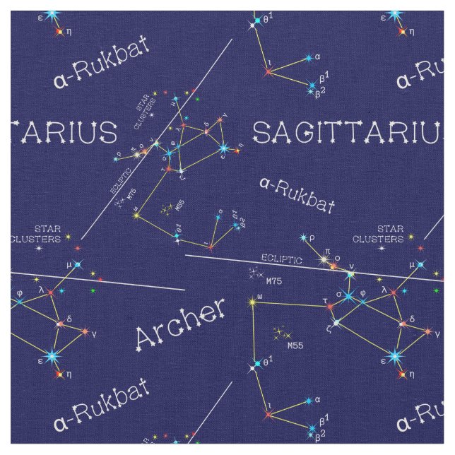 Tecido Constelação Zodiac Sagittarius (Detalhe)