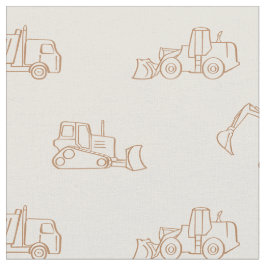 Tecido Construction Vehicles Builder Cute Boy Truck Beige