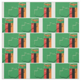 Tecido Contorno do Mapa do ZAMBIA FLAG