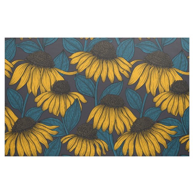 Tecido Conversores amarelos em azul escuro (Fat Quarter)