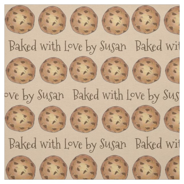 Tecido Cookie de chocolate personalizado assado com amor (Modelo)
