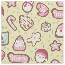 Tecido Cookies Amarelo de Natal