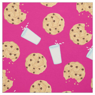 Tecido Cookies Chip de Chocolate e Crianças Cute de Leite