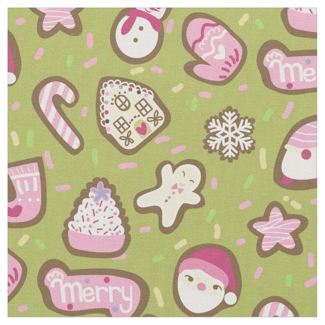 Tecido Cookies Green do Natal (Detalhe)