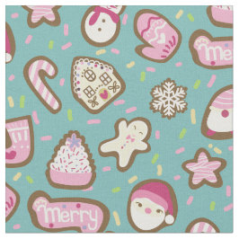 Tecido Cookies Turquoise de Natal