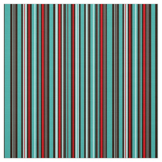 Tecido Coordenada de Stripe Vermelha Turquesa para Starbu (Modelo)