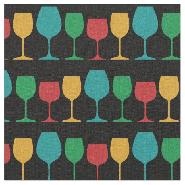 Tecido Copo de Vinho Retro Fofo Vintage Mod (Detalhe)