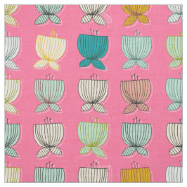 Tecido copos de flor rosa