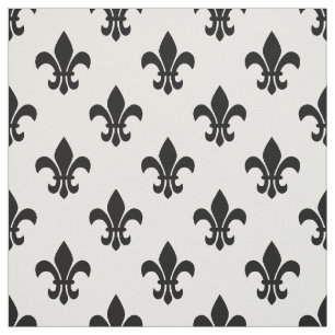 Tecido Cor: BG, Flor Preto De Lis Sz6 Branco