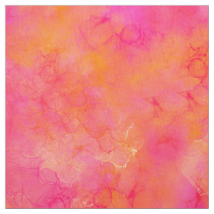 Tecido Cor d'água Abstrato Tinta Cor - de-rosa Cor laranj