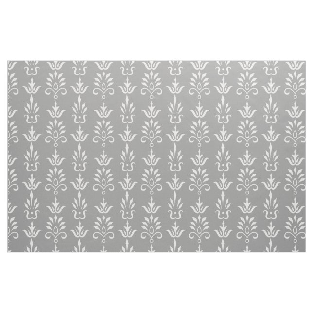 tecido cor damasco branca e elegante cinza (Fat Quarter)