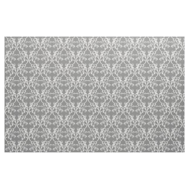 Tecido Cor damasco da Cinza branca (Fat Quarter)