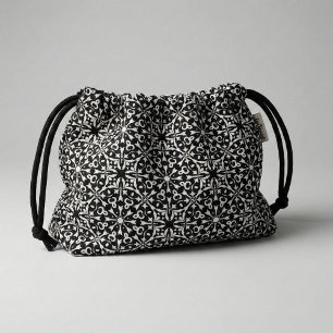 Tecido Cor damasco Elegante Preta e Branca