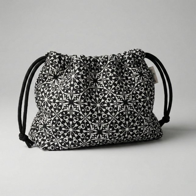 Tecido Cor damasco Elegante Preta e Branca (Criador carregado)