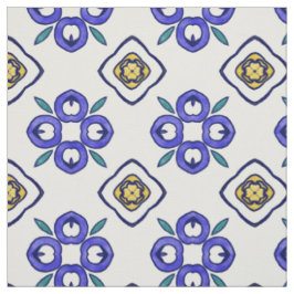 Tecido Cor damasco Floral Amarela, Verde e Azul