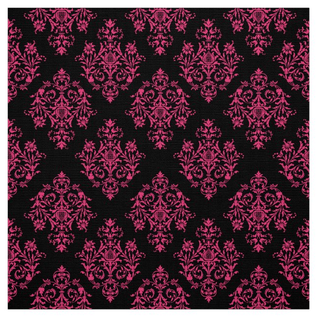 tecido Cor damasco preto Barroco ornamentado (Modelo)