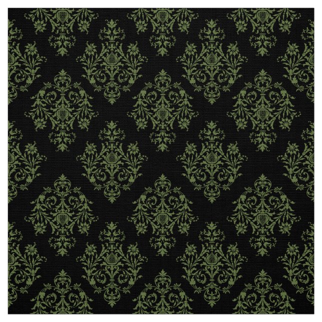 tecido Cor damasco preto Barroco ornamentado (Modelo)