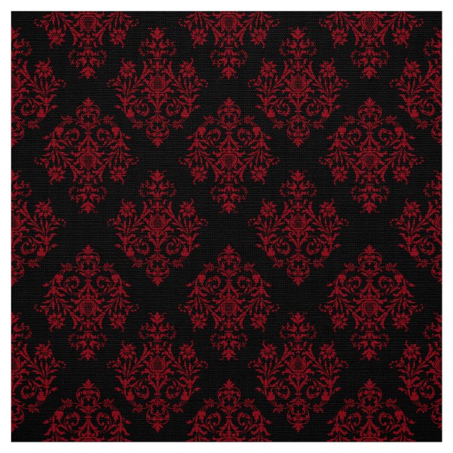 tecido Cor damasco preto Barroco ornamentado (Modelo)