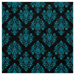tecido Cor damasco preto Barroco ornamentado