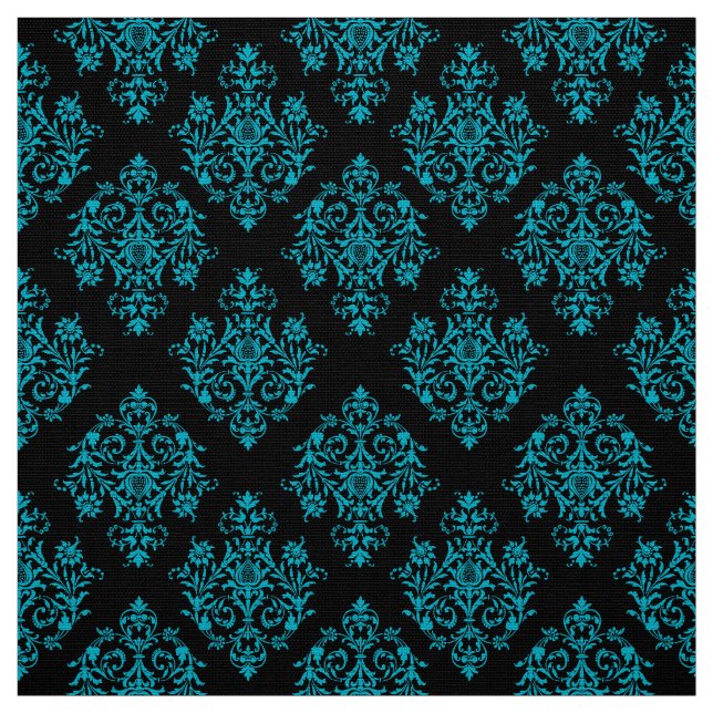 tecido Cor damasco preto Barroco ornamentado (Modelo)