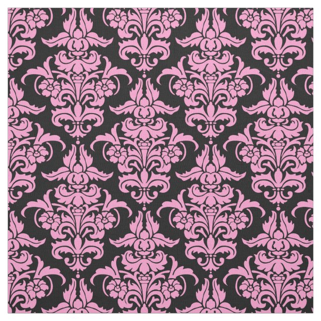 Tecido Cor damasco - Rosa em Preto (Modelo)