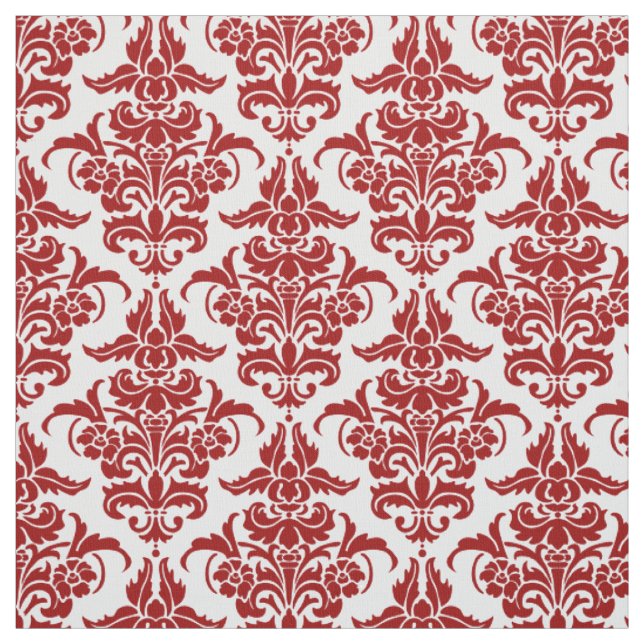 Tecido Cor damasco - Ruby Red on White (Modelo)
