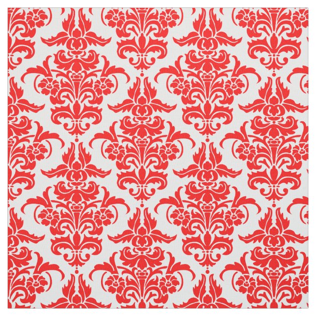 Tecido Cor damasco - Vermelho em branco (Modelo)