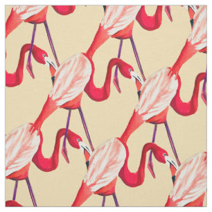 Tecido Cor-de-água bonita flamingo funky arte moderna