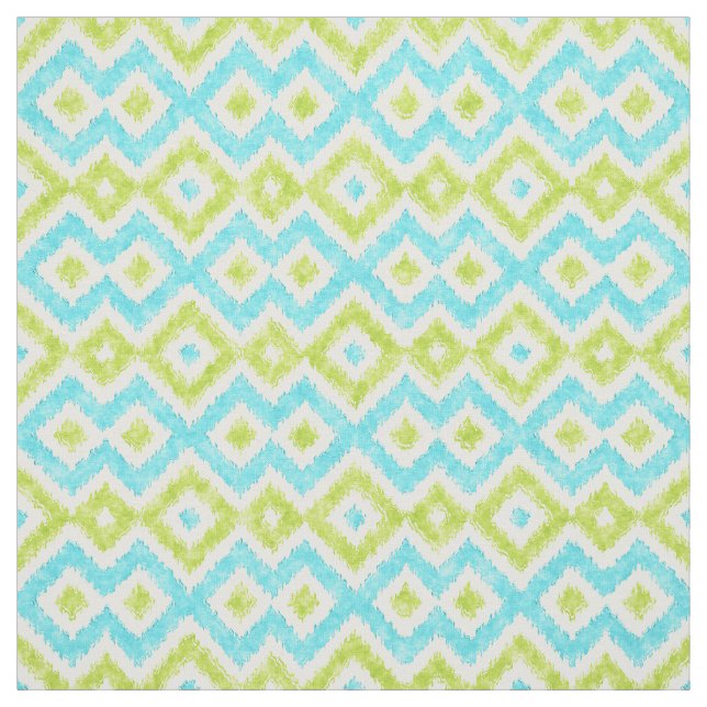 Tecido Cor de Água do Padrão Mosaico Ikat Étnico Moderno (Modelo)