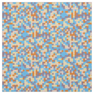 Tecido Cor de laranja, pêssego, amarelo, azul, Quebra-cab