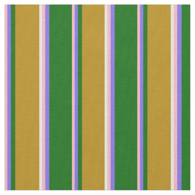 Tecido Cor-de-rosa, Azul-estilhaço, Verde, Dourado Escuro (Detalhe)