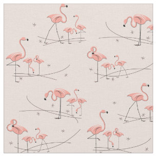 Tecido cor-de-rosa dos flamingos multi