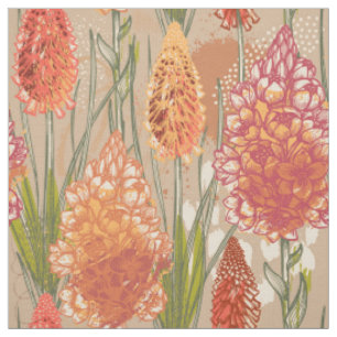 Tecido Cor-de-rosa-laranja africano Dourado