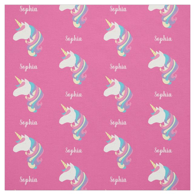 Tecido Cor de rosa personalizada do Unicórnio (Modelo)
