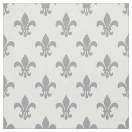 Tecido Cor DIY BG, Cinza Dk Fleur De Lis Sz6 Branco