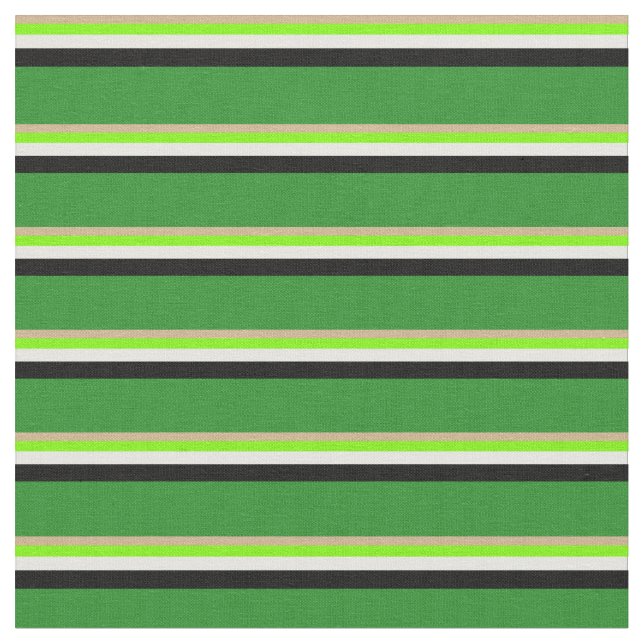 Tecido Cor verde, verde, branco, preto e verde florestal (Detalhe)