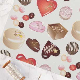 Tecido Coração Docente Moderno de Chocolate Personalizado