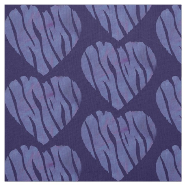 Tecido Coração Roxo Estampa de Animal Zebra (Modelo)