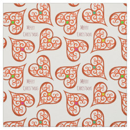 Tecido Corações brancos e vermelhos manchas elegantes