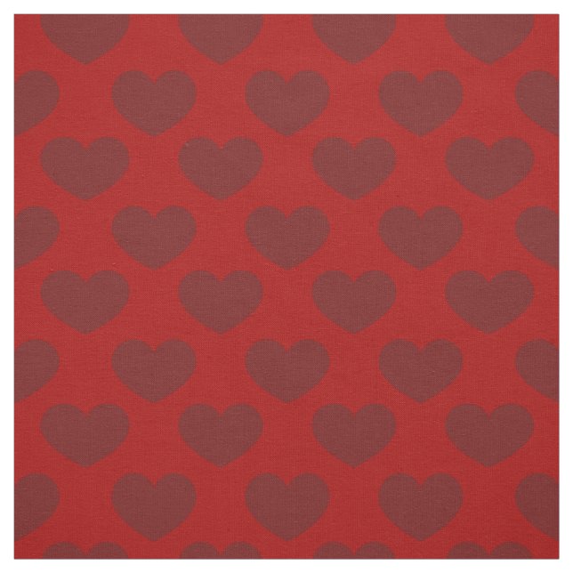Tecido Corações com padrão vermelho profundo (Modelo)