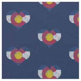 Tecido Corações da bandeira de Colorado do vintage
