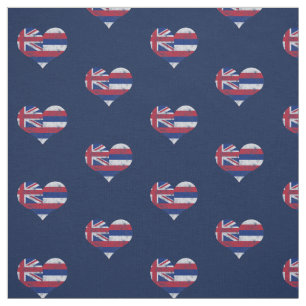 Tecido Corações da bandeira de Havaí do vintage
