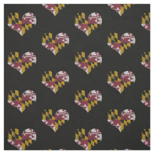 Tecido Corações da bandeira de Maryland do vintage
