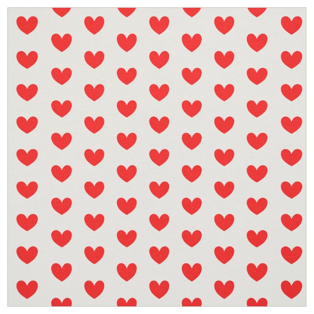 Tecido Corações de Amor Branco Vermelho Padrão (Modelo)
